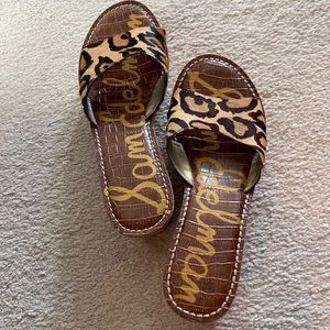 Sam Edelman Leopard Print Wedge Sandals